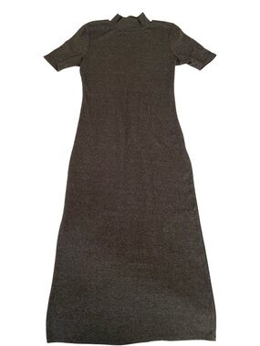 ZARA GREY RIBBED MIDI DRESS SIZE MEDIUM